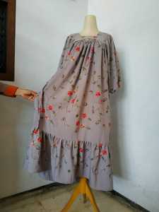 Dress midi korean style bahan rosecrepe dress wanita kekinian