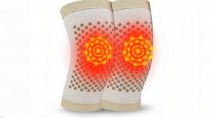 Knee Heating Pad Tourmaline Acupressure Selfheating Knee Sleeve for Discomfort Arthritis Bone Hyperplasia Leg Muscle Discomfort (Black)