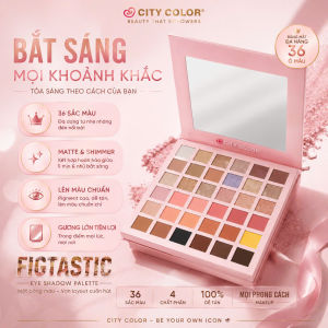 Bảng màu mắt City Color FigTastic với 36 sắc màu đa dạng kết cấu matte và shimmer phù hợp cho mọi phong cách trang điểm.
