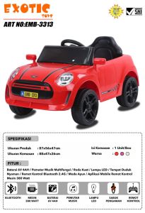 Mainan Mobil Aki Anak Mini Cooper PASIFIC PM7612+ BAN EVA PM 7612+ Mobil Mobilan //RECHARGEABLE CAR EMB-3313 (MINI COOPER) EXOTIC