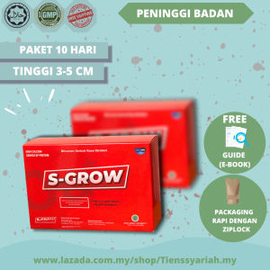 UBAT TINGGI BADAN HERBA S GROW TAMBAH TINGGI BADAN HIGH BODY MEDICIANE supplement original 10x tambah tinggi badan aktifkan hormon pertumbuhan kekalkan tulang meningkatkan ketinggian height up increase booster malaysia cegah osteoporosis 10 HARI
