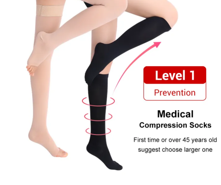 1 Pair Preventing Varicose Veins Footless Compression Socks for Men Women