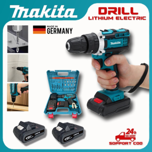 MAKITA Lithium-Ion Cordless Electric Drill with LED Light Metal and Glass Drilling Impact Drill Functions with Universal Plug 48V Power Tool Set【Japan】