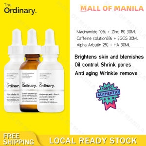 The ordinary Niacinamide 10%+Zinc 1% + Alpha Arbutin 2%+HA + Caffeine solution 5%+EGCG Serum & Essenceauthentic whitening shrinking pores  exfoliatingeven skin tone【Ready stock】