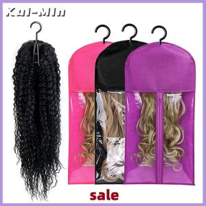 Kui-Min Long Hair Extensions Storage Bag Non-Woven Dust Proof Wigs Carrier Bags With Hook For Home Organizer Wig Packing Bag