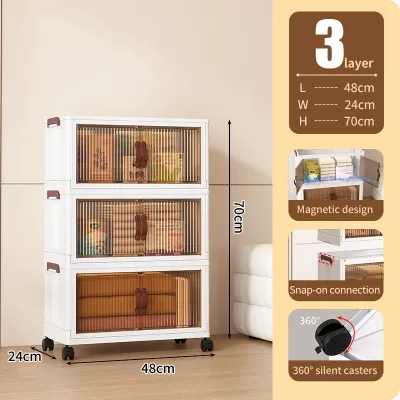 Foldable Cabinet for Clothes Wardrobe Cabinet with Wheels Cabinet Organizer Kitchen Cabinet Home Organizer