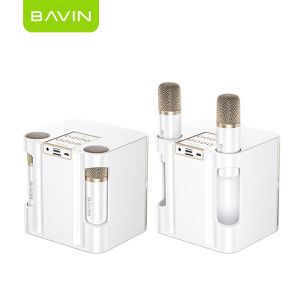 BAVIN BM22 Mini Amplifier Karaoke Bluetooth Wireless Speaker w/ Dual Microphone Heavy Bass Original Audio Sounds
