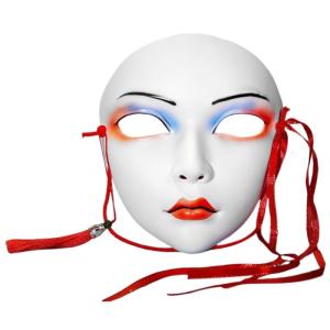 Halloween Mask Hand Painted Masquerade Mask Tassels Decoration Stage Play Mask Full Face Mask For Women Cosplay