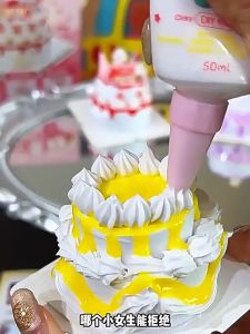 Mini Cake Diy Craft Kit Cream Glue Simulation Dessert Handmade Home Activity No Bake Party Favor
