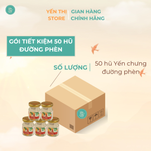 (Tặng muỗng gỗ đơn 450k)Yến Thị -Gói tiết kiệm 50 hũ-Yến chưng đường phèn -yến sào Nha Trang 30% yến hũ 70ml