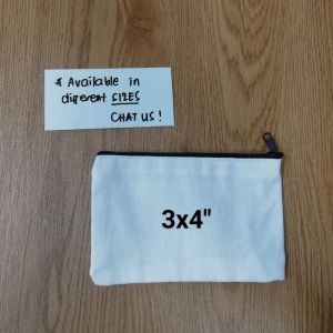 Transfer It Personalized Customized CANVAS POUCH w/ Handle & Zipper Make Up Kit Pencil Pouch Gift Katsa Coin Purse Wallet Mini Bag