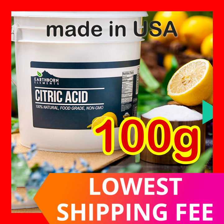 100g Food Grade CITRIC ACID POWDER NonGMO Lemon Salt for Cleaning