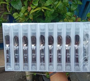 sultan souvenir.. souvenir pernikahan sendok garpu puding sendok garpu kecil kemasan mika motif. isi 50 pcs