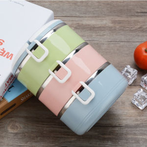 B.LIVEM ปิ่นโตสแตนเลส ปิ่นโตใส่อาหารสไตล์ญี่ปุ่น ปิ่นโต ปิ่นโตใส่อาหาร 1/2/3/4ชั้น สแตนเลส 304 ฝามีวงแหวนซิลิโคน สามารถเก็บอุณหภูมิได้ 3-4 ชั่วโมง