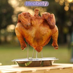Heabety Rang Nướng Đứng Gà Rang Nướng Giá Nhà Bếp Ngoài Trời BBQ Công Cụ Thép Carbon Không Dính Nướng Gà Tấm