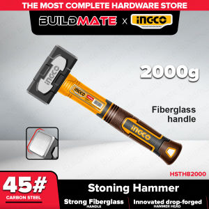 Buildmate x INGCO Stoning Hammer 1000g-2000g Heavy-Duty Masonry Hammer HSTH81000 / HSTH82000 IHT