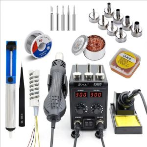 Máy khò 2 trong 1 750W màn LCD chỉnh nhiệt 100-500°C hàn SMD/BGA 220V giá rẻ freeship