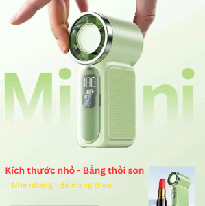 Quạt Mini Turbo Cầm Tay Gập Gọn Thông Minh Màn Hình LED Hiển Thị Pin Pin Sạc Lâu Hết Thiết Kế Nhỏ Gọn Mang Đi Du Lịch Văn Phòng Ngoài Trời – Mã T01