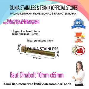 Baut Dinabolt 10mm x65mm aksesoris teknik bengkel