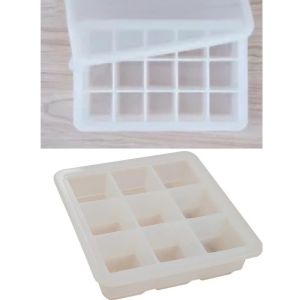 【SG Seller🇸🇬】 9/15-Cube Silicone Ice Cube Tray with Lid | Food Grade Easy Release Freezer Mold for Baby Food Puree