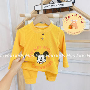 Bộ quần áo dài tăm 6 màu mềm mịn cho bé trai bé gái