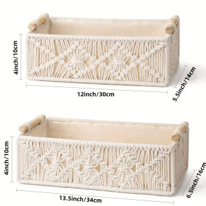 Handmade Woven Storage Cotton Rope Tassel Desktop Toilet Paper Small Item Hotel Cabinet Organization Bathroom Organizer And Storage