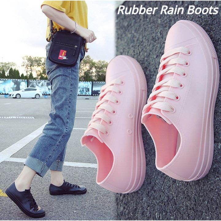 New Non-slip Rain Boots Women Rubber Shoes Waterproof Low