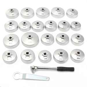 AIDEAL Oil Filter Remover Wrench 23PCS Socket Set Ratchet Spanner Cup with Portable Storage Case Hand Tools