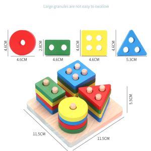 Ready Stock Shape Sorting Toy Baby Montessori Early Learning Educational Toys Baby Finger and Grasp Training Toy