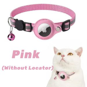Reflective Cat Collar AirTag Holder Adjustable Anti-Lost GPS Tracker Collar With Bell Breakaway