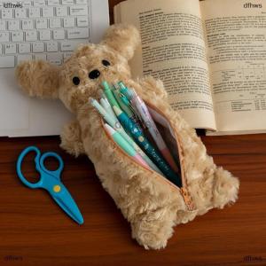 [COD] dfhws Puppy Pencil Pouch Cute Soft Plush School Stationery Large Capacity Pencil Pouch Student Stationery