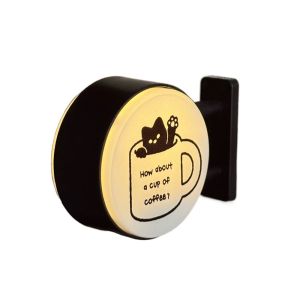 CRNGW ic Coffee Corner Light Sign Creative Atmosphere Retro Style Glowing Fridge High-quality Decoration Lamp Label Refrigerator Patch Coffee Shop