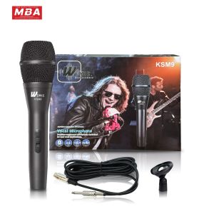 MBA AUDIO THAILAND ไมค์สาย รุ่น KSM9 ดูดเสียงดี Microphone สายยาว5เมตร สีดำ ไดนามิกไมโครโฟน ไมค์ร้องคาราโอเกะ