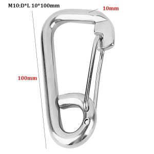 NALANILI Nhẹ Kẹp Carabiner Siêu Bền Đa năng 60/80/100/120/140/160mm Móc treo võng đi bộ cắm trại Chất lượng cao Thép không gỉ 304 Khóa kết nối dây dắt chó