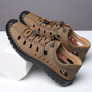 MenS Sandals New Summer Closed-Toe Hollow Shoes Outdoor Sports Casual Shoes Fashionable Soft-Soled Sandals