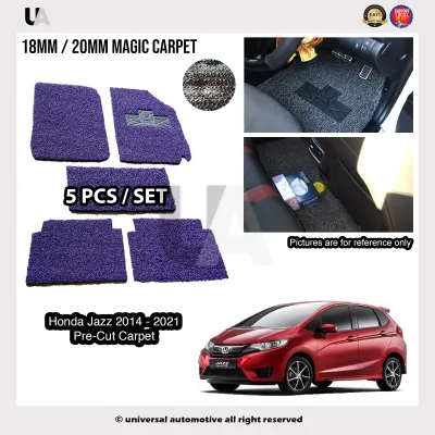 Honda Jazz 2014 - 2021 OEM Precut PVC Carpet Karpet Coilmat Siap Potong With Magic Grip - 18/20mm+-