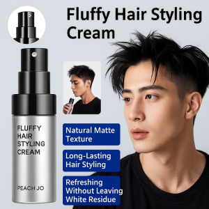Fluffy Hair Styling Cream Strong Hold Custard For Smooth Shiny Hair Moisturizing No Sticky Residue Enhances Hair Elasticity