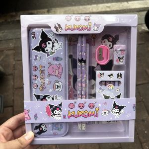 Adorable Cartoon Stationery Sets - 9 Designs Packed with Essential Tools: Pencils Crayons Ruler Eraser Sharpener and Metal Case!