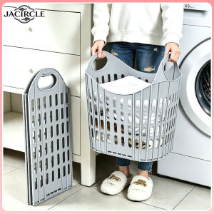 JACIRCLE Folding Laundry Basket Wall-mounted Bathroom Breathable Hollow Laundry Basket High-capacity Quick-drying