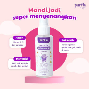 PURELA Head To Toe Cleansing Gel 100ml Sabun Shampo Mandi Anak Bayi Newborn