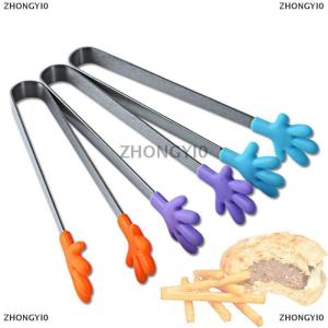 [COD] ZHONGYI0 Silicone thép không gỉ nấu ăn nhà bếp Ice tong thực phẩm BBQ salad tay Clip
