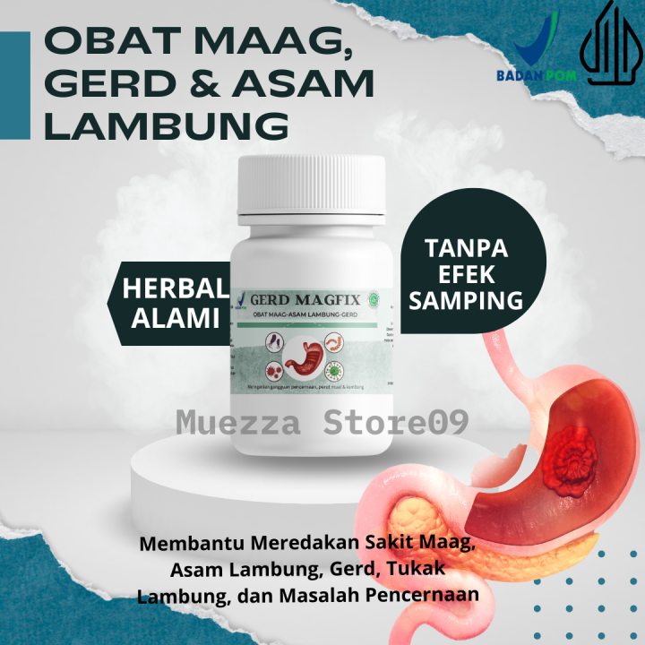 Obat Maag Kronis Asam Lambung Naik Sakit Perut Mual Muntah Obat Gerd Herbal Sakit Saluran Pencernaan dan Anxiety Aman BPOM by Muezza Store09