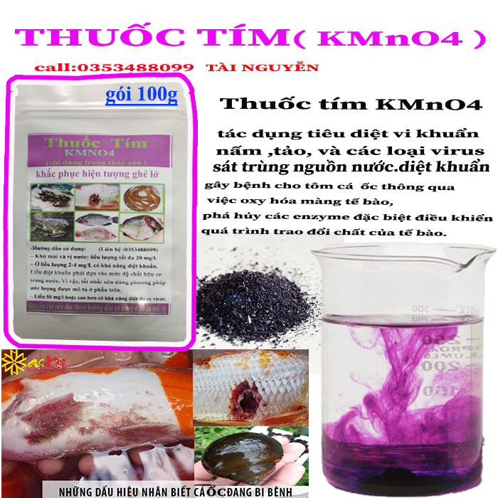 Thuốc Tím Dùng Trong Thủy Sản: Tác Dụng, Ứng Dụng và Cách Sử Dụng Hiệu Quả