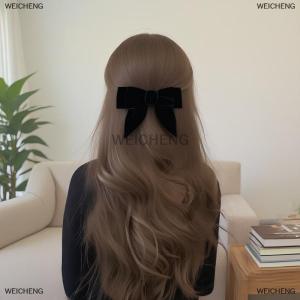 [COD] WEICHENG Retro Velvet Bow Hairpin For Women Fashion Versatile Back Of The Head Hair Clip New Year Headwear Hair Accessories