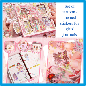 {SG Local} 100 Sheet Cartoon Material Decorative Stickers Cute Waterproof Small Patterns for Girls