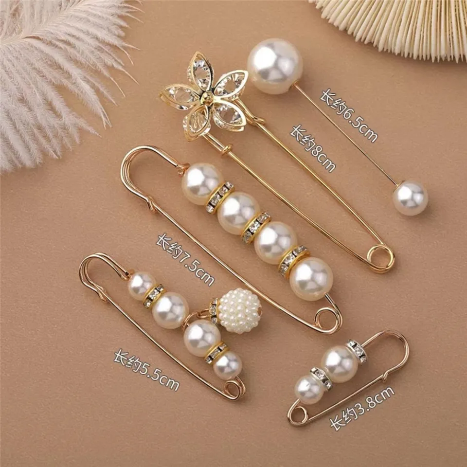 YAN K] INS 4/5/6Pcs/Set Pearl Brooch Fashion Adjust Waist Pearl