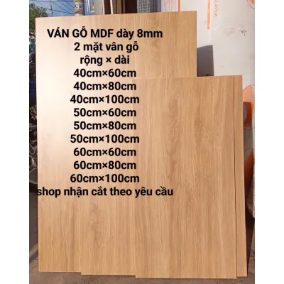 Tấm ván gỗ làm kệ- ván gỗ mdf dày 8mm 2 mặt vân gỗ làm kệ giá đỡ đồ nội thất - Ván Gỗ Kim Hưng