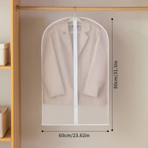 Transparent EVA Garment Bags Clothes Cover Clothes Protector with Zipper Waterproof Washable Hanging Clothes Covers for Home Storage Dust Protection for Suits Dresses Shirts Clothes Organizer Storage