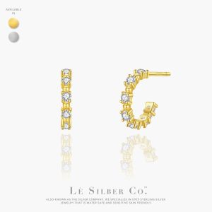 Le Silber Co. S925 Sterling Silver - Golden Orbit Earrings