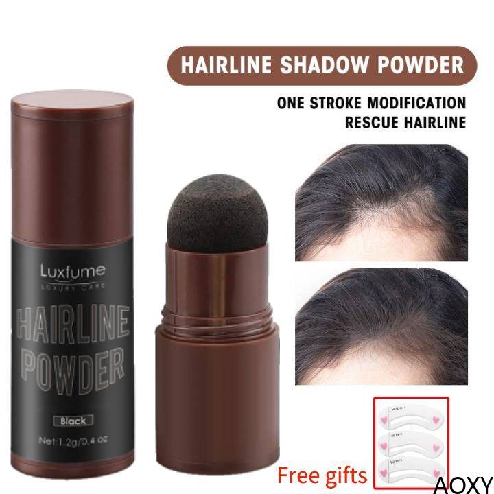 【Fast delivery】Waterproof Hair Shading powder Sweat-proof Hairline Filling Concealer Hair Shadow Powder Free eyebrow card【AOXY】